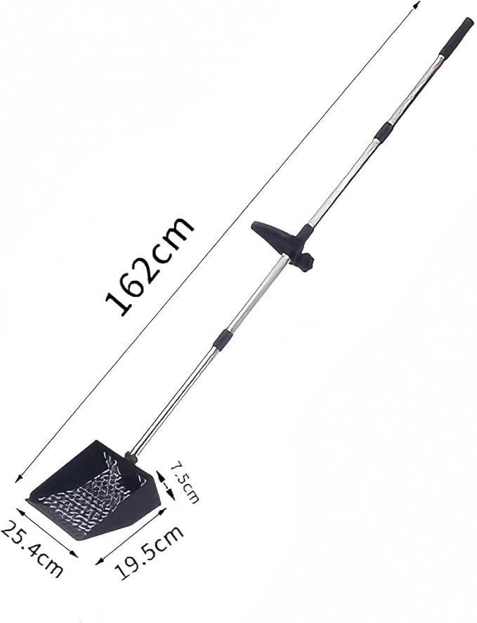 Chicken Poop Scooper with Ergonomic D-Grip 64" Long Handle 4 Sections Adjustable Stainless Steel Chicken Coop Scooper for Sand Sifting Shovel Farm Beach Garden Yard Waste Litter Pooper Cleaning Tools