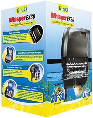 Tetra Whisper EX 30 Filter For 20 To 30 Gallon aquariums, Silent Multi-Stage Filtration, Blacks & Grays