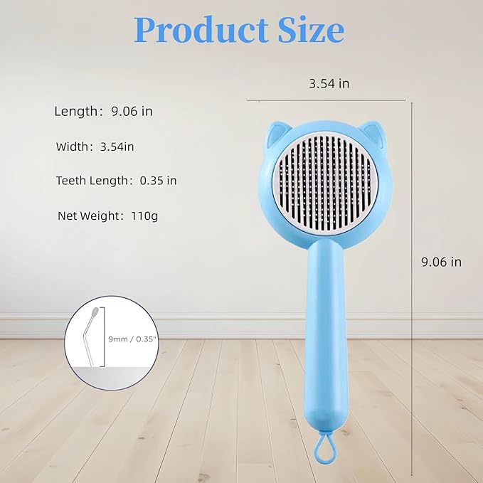 Cat Brush for Shedding,Pet Grooming Tool for Dogs,Cat Hair Brush with Self Cleaning Button for Deshedding, Easy to Removes Loose Fur