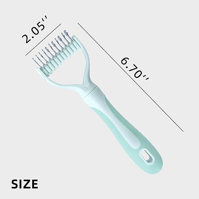 Pet Hair Removal Comb,New Cat Brush with Release Button,Pet Grooming Brush for Short&Long Pet Hair,Deshedding Brush for Pet (Green Set)