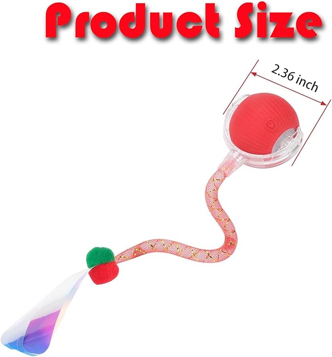 Speed 2.0 Tail Interactive Cat Toys for Indoor Cats, Chirping & Motion Activate Ca t Toy, Smart Kitten Rolling Ball Moving Ball Toys, Rechargeable Dog Cat Bal l for Enrichment Exercise (Grey)