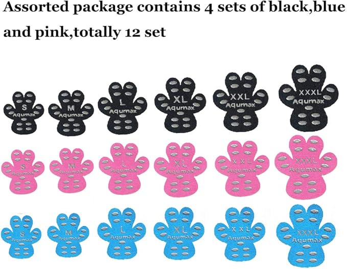 Dog Paw Protector Anti-Slip Pads,Toe Grips for Senior Dogs,Paw Grips Traction Pads for Slippery Hardwood Floors,Essentials for Senior Dogs,12 Sets (48 pcs) XXXL Multicolor