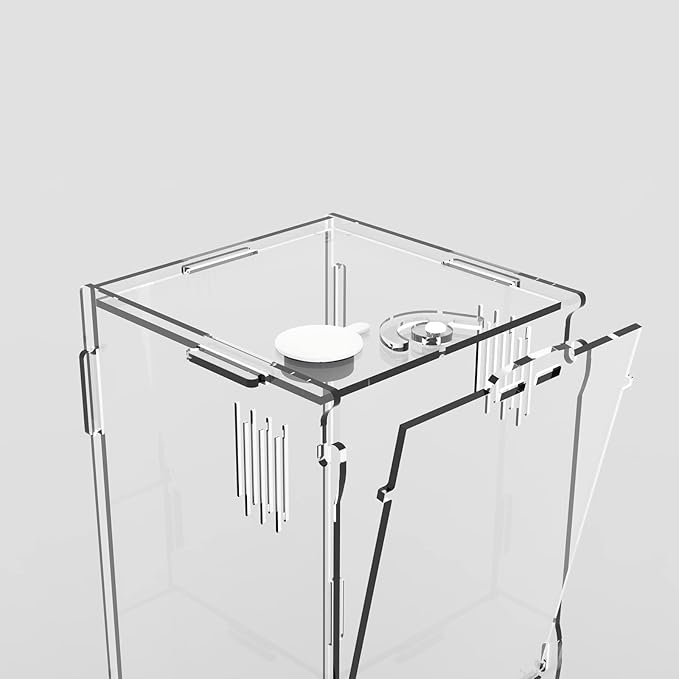 BETAZOOER Acrylic Mini Reptile Tank Habitat Transparent Terrariums with Locking Latch Suitable for Tarantula Isopod Roach Invertebrates (4''x4''x8'')