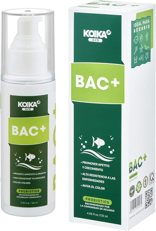 KOIKA BAC+ Aquarium Probiotics, Immunity Boosting, Disease Resistance & Improve The Digestive System (BAC+,120ml)