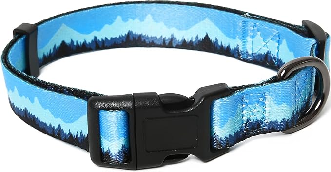 HEELE Dog Collar, Adjustable Soft Dog Collar for Small Medium Large Dogs,Floral Patterned Puppy Collars with Quick Release Buckle M Length 13.39''-20.87''