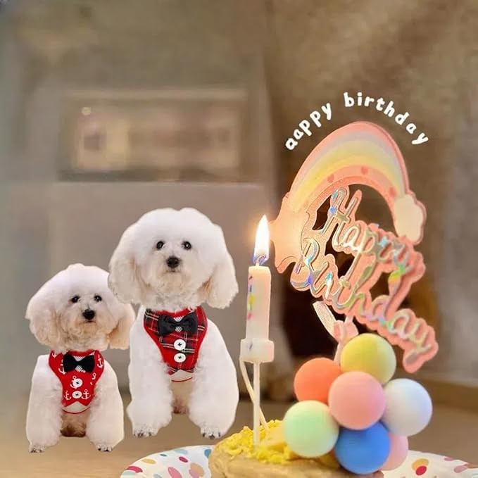 Dog Tuxedo for Wedding, Formal Pet Suit with Bow Tie and Leash, Adjustable Dog Costume for Small Medium Large Dogs, Birthday Christmas Halloween Party Apparel, M(8-14LB)