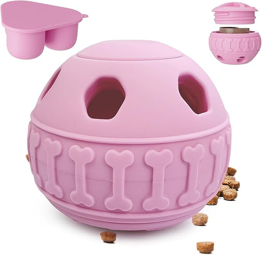 Interactive Dog Licking Toy - Freezable Fillable, Slow Feeding Puzzle Ball, Relieves Boredom and Stimulates Intelligence - This Interactive Dog Toy is Suitable for Small and Medium Breed