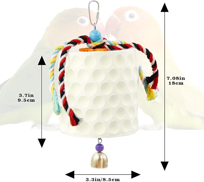 Extra Large Bird Chewing Toy, Parrot Beak Grinding Calcium Stone with Bells, Bird Cage Accessories, Cage Toys for Cockatiel Parakeet Parrot Budgies Rat Hamster Chinchilla Rabbit Bunny African Grey