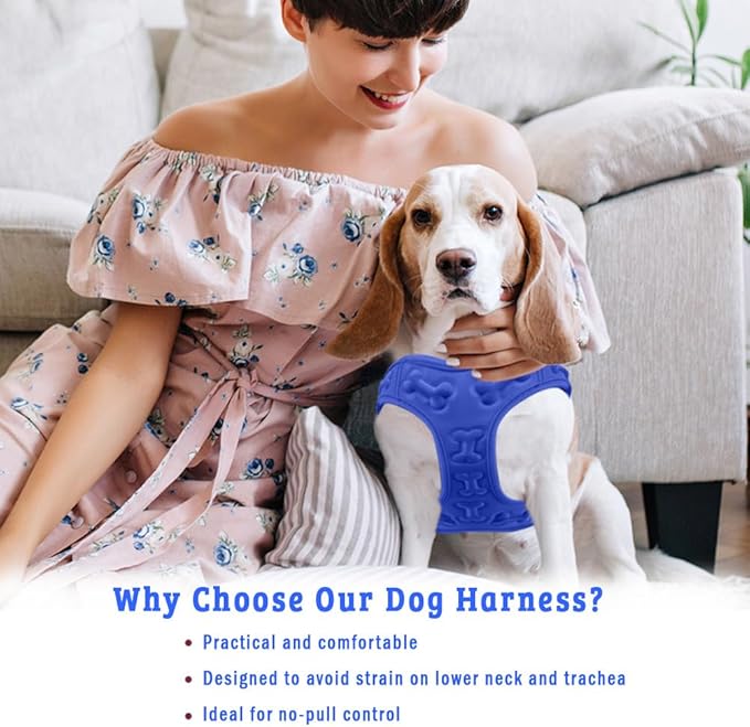 Comfort fit All Weather Step-in Dog Harness - Adjustable Small Dog Harness Medium Sized Dogs - Soft Padded Easy Walk Dog Vest Harnesses