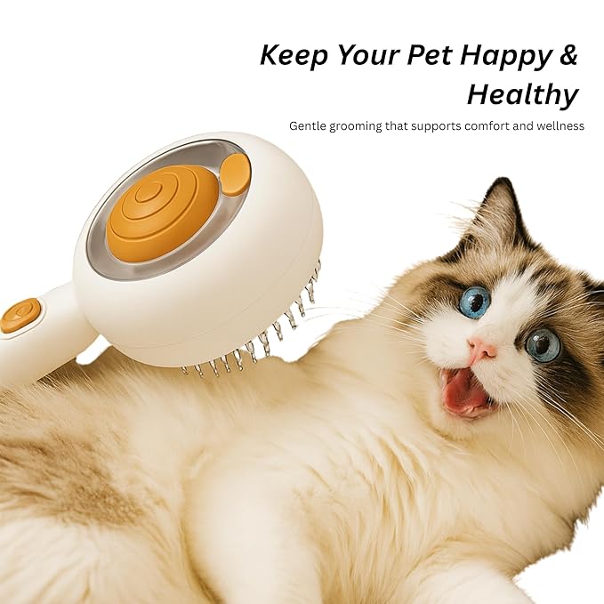 Steam Pet Grooming Brush for Dogs & Cats – Self-Cleaning De-Shedding & Hair Removal Comb with Water Spray, Anti-Static & Massage Tool for Long & Short Hair by Vivid Creations