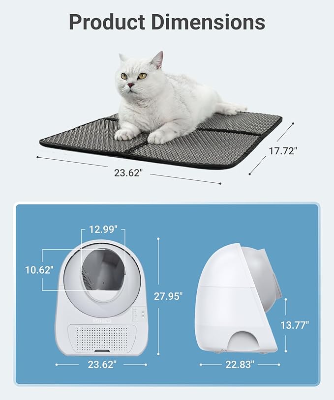 CATLINK 2025 Upgrade Automatic Cat Litter Box Self Cleaning for Multiple Cats with Mat, Double Odor Removal, Cat Litter Box for Cats from 3.5~22 lbs