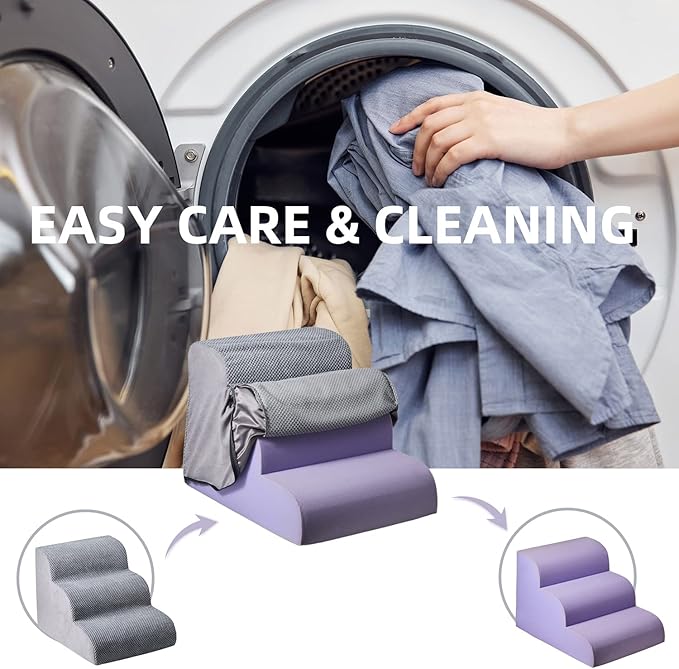 Chic Threads Dog Stairs for Small Dogs, 3-Step Dog Stairs for High Beds and Couch, Pet Steps for Small Dogs and Cats,Non-Slip Stable Indoor Dog Steps