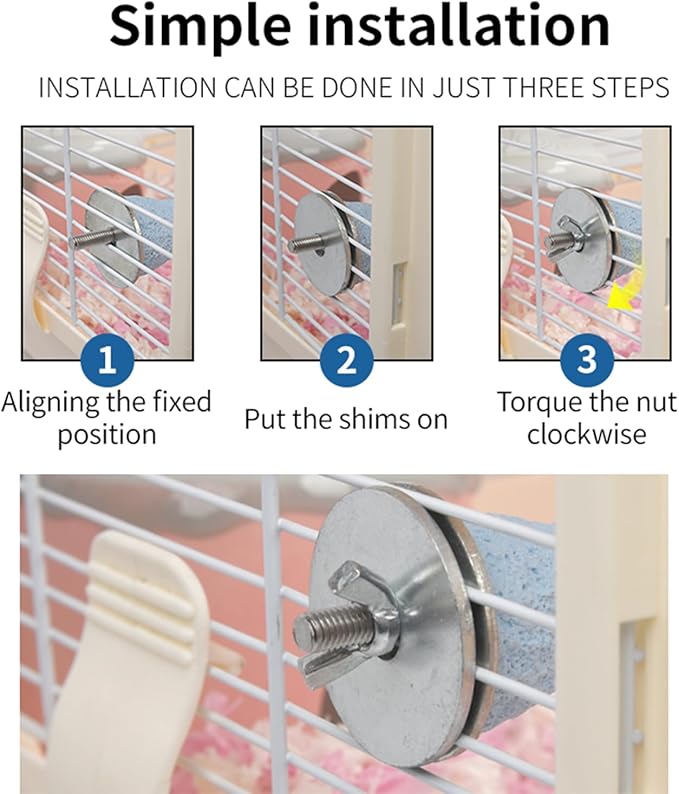 Bird Perches for Cage, Abrasive Surface High Calcium Mineral Parrot Perch Stand - Bird Nail File for Claw & Beak Health, Colorful Ceramic Bird Cage Accessories (Purple, Shell)