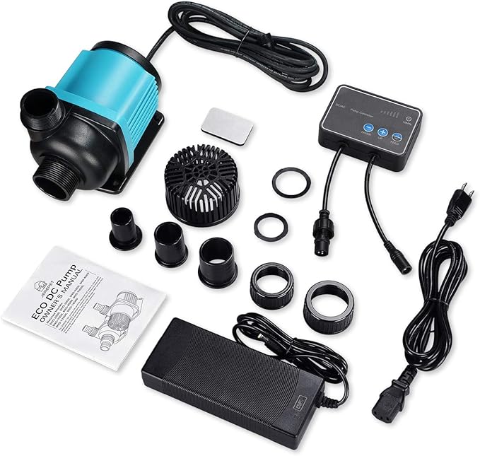 3170 GPH Aquarium 24V DC Water Pump with Controller, Submersible Return Pump for Fish Tank,Aquariums,Fountains,Sump,Hydroponic,Freshwater and Marine Water Use (3170GPH,86W,20.3FT)