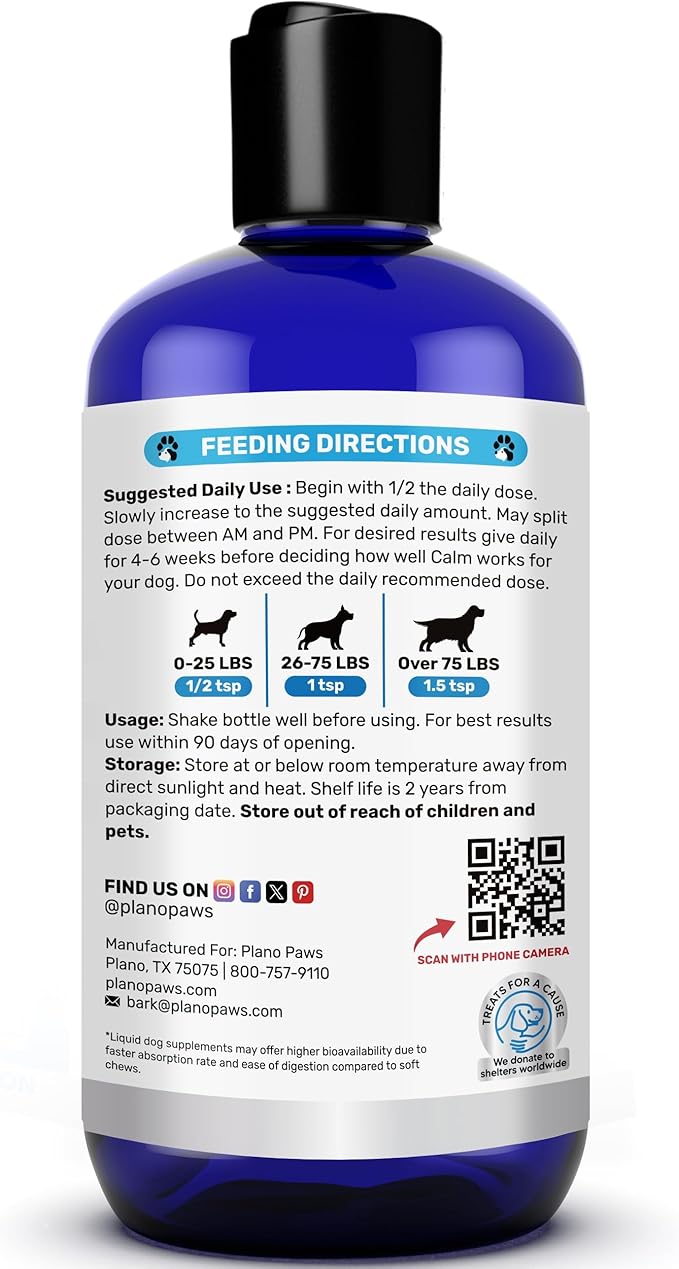 Dog Anxiety Relief - Faster Absorption Than Hemp Calming Chews for Dogs - Dog Calming Chews Alternative - Hemp Oil and Melatonin for Dogs - Liquid Dog Calming Treats for Thunder, Fireworks, Sleep Aid