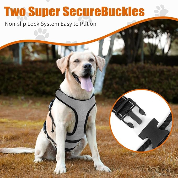 Ayquez Dog Lift Harness with Storage and Transport Bag, Dog Harness with Handle for Lifting & Hip dysplasia, arnés para Perros pequeños, pechera para Perros Gray, S