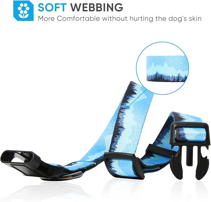 HEELE Dog Collar, Adjustable Soft Dog Collar for Small Medium Large Dogs,Floral Patterned Puppy Collars with Quick Release Buckle L Length 15.94''-25.59'