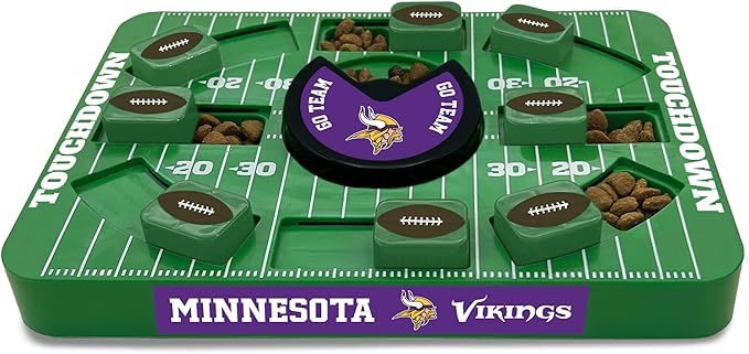 Pets First NFL Minnesota Vikings Large Puzzle Toy - New Size, Interactive Dog Treat & Slow Feeding Puzzle