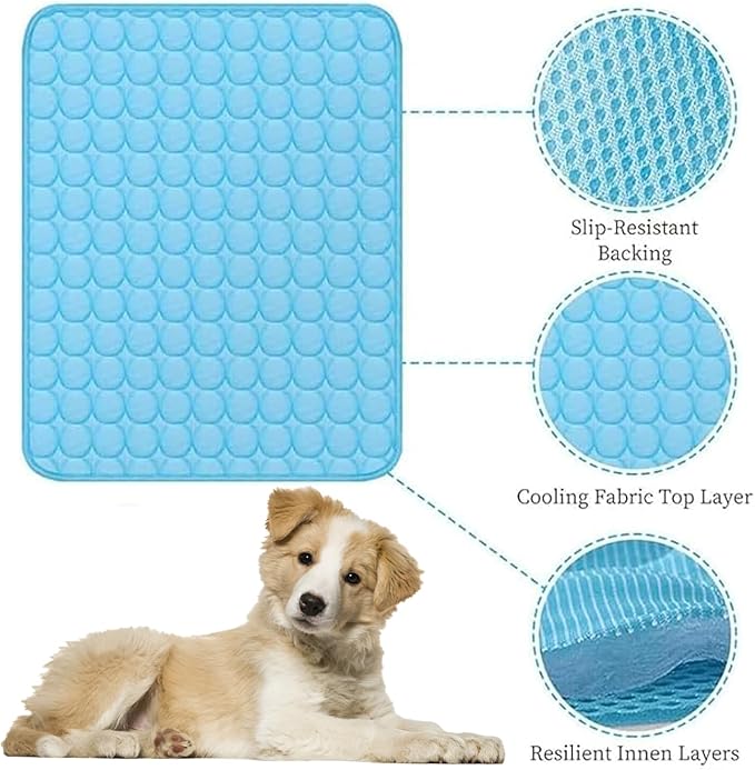Dog Cooling Mat, 2025 Upgraded Cooling Blanket for Dogs, Washable Cool Mat for Dogs for Summer, Portable Pet Coolings Pad for Dogs & Cats Sleeping (28"x22" L Size)