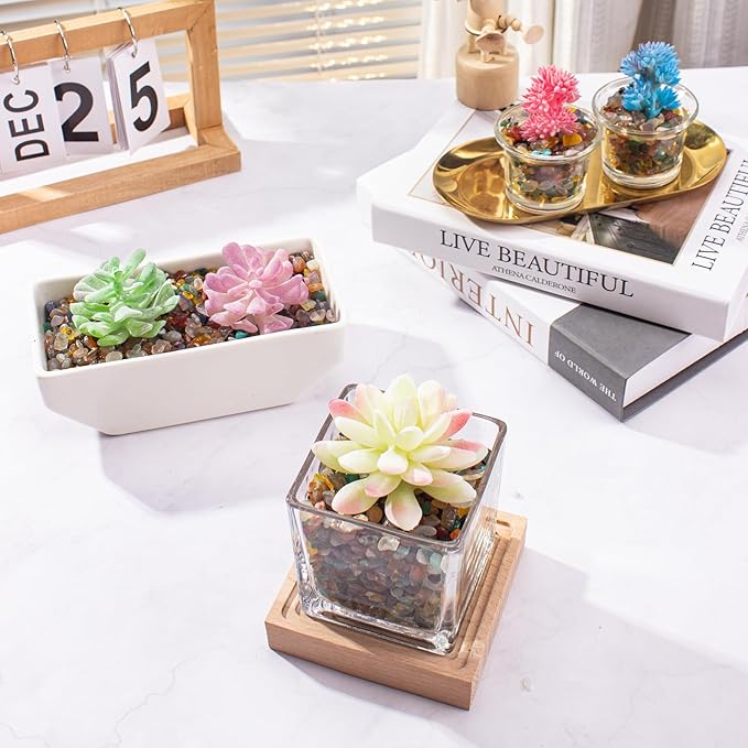 0.5 Lb/230g Colorful Agate Aquarium Fish Tank Gravel Rocks, Crushed Stone Crystal Chips Bulk Natural Gemstones Pebbles Irregular for Aquarium, Vase Fillers, Succulent Plants Decor