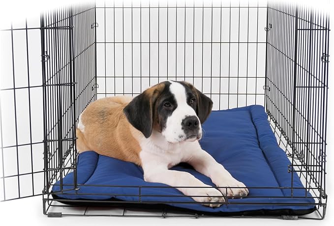 K9 Ballistics Tough Ripstop Dog Crate Pad - Durable & Machine Washable with Non-Skid Bottom and 120-Day Warranty, Fits 30" Wire Crates - Small, Blue Quartz
