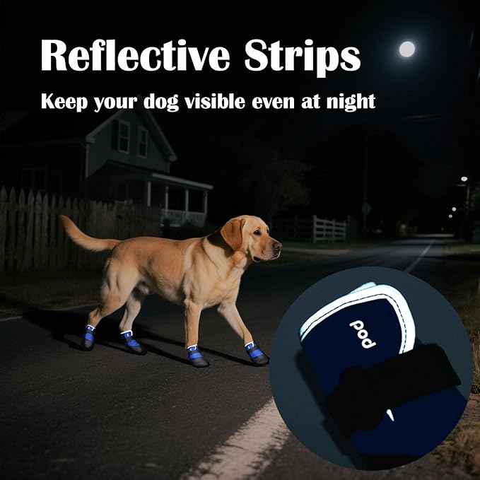 Dog Shoes Lightweight Dog Boots-Breathable Knitted Paw Protector with Adjustable Strap for Hot Pavement, Rain Walking, Hardwood Floors Anti Slip Reduce Noise, Prevent Licking Paws(Blue,XXL)