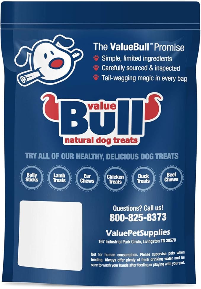 ValueBull USA Pig Skin Retriever Rolls, 6 Inch, Smoked, 10 Count - Premium USA Pork Hide Dog Chews, One-Piece, Easy Digestion, High Protein