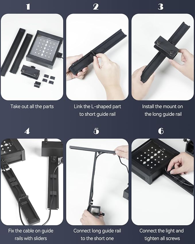 Pawfly 50 W Saltwater Aquarium Light for SPS & LPS Corals, Clip-On Dimmable LED Reef Light with Adjustable Brightness, Day/Night Modes, Timer, Blue RGB Violet UV Lighting for Marine Fish Tanks