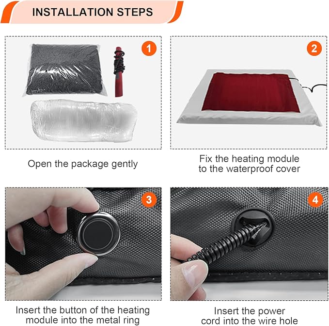 Heated Dog Bed with12V~24V Safe Voltage, Electric Heating Arthritis Orthopedic Dog Bed with Thickened Memory Foam, Heated Pet Bed with Waterproof Cover for Medium Dogs, Large Dogs (Medium)