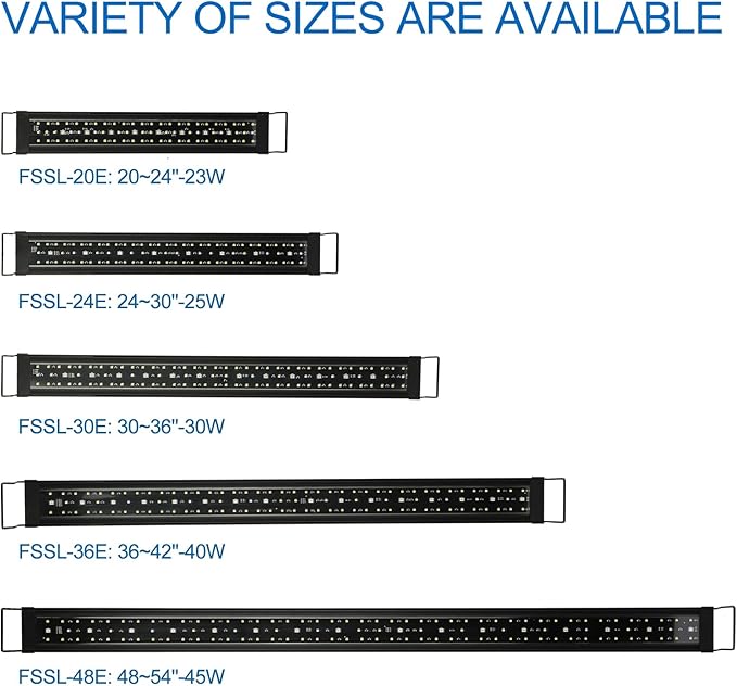 OYO WATER 20"-28" Aquarium LED Light with Timer, 24/7 Cycle, 5 Dimmable Brightness, Sunrise/Sunset Simulation for 10/20/30/55 Gallon Fish Tank