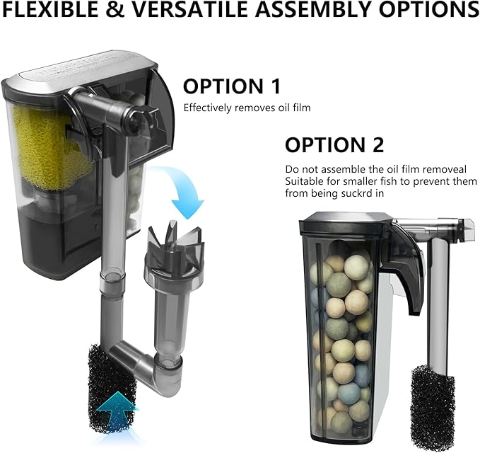 Small Aquarium Starter Kit, 2.6 Gallon Glass Betta Fish Tank with Heater Self Cleaning System Efficiency Filter Bright Light Rocks Gravel Cleaning Tool Set, Leak-Proof Ultra-Clear Rimless Desktop Tank