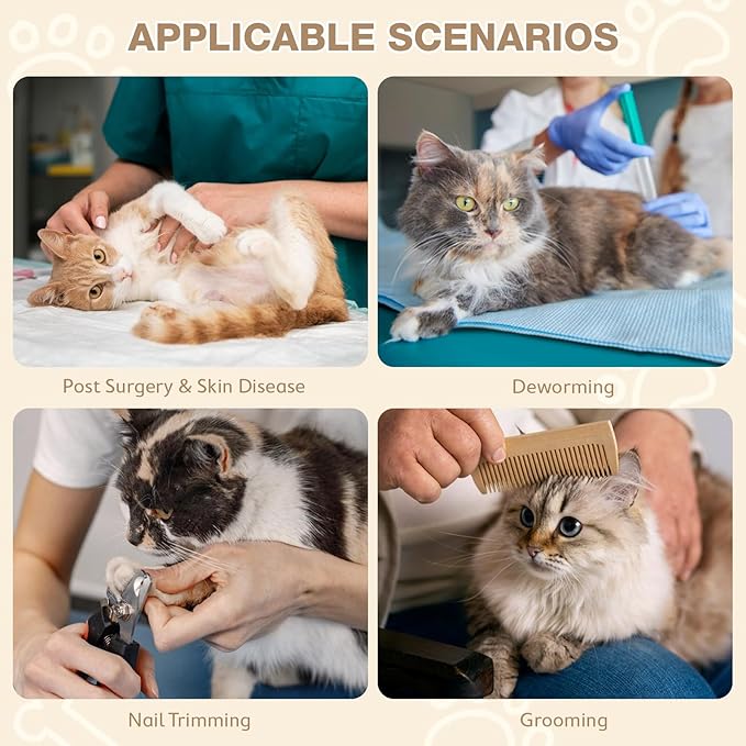 Avont Cat Cone Collar Soft to Stop Licking, Adjustable Foldable Lightweight Kitten Recovery Collar After Surgery for Small Dogs, Elizabeth Cone of Shame Alternative -Darkgrey(L)