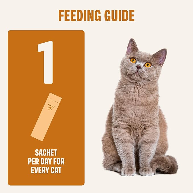 ivvi Skin & Coat for Cats ā Functional Creamy Snack with Salmon Oil, Algae Oil, Zinc, Collagen & Biotin ā Supports Skin and Fur Health ā 30 x 0.53 oz Sachets ā with Real Tuna