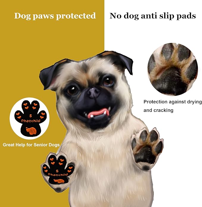 Dog Paw Pads Anti-Slip Grips,Dog Paw Protectors for Senior Dogs on Hot Pavement,Provides Traction to Keep Them from Slipping on Smooth Floors 20 sets-80 Pads Multicolor L