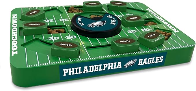 Pets First NFL Philadelphia Eagles Large Puzzle Toy, New Size, Interactive Dog Treat Puzzle, Slow Feeding Toy