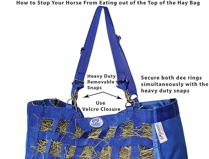 Derby Originals Front Web Slow Feeder Horse Hay Bag Super Tough Bottom with 6 Month Warranty