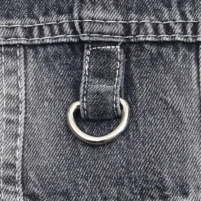 Puppy Clothes for Small Dogs Boy,Classic Western Denim Dog Coat,Dog Jeans Jacket with Leash D-Ring,Pet Cat Costumes,Cooling Harness Vest for Walking (Black, Small)