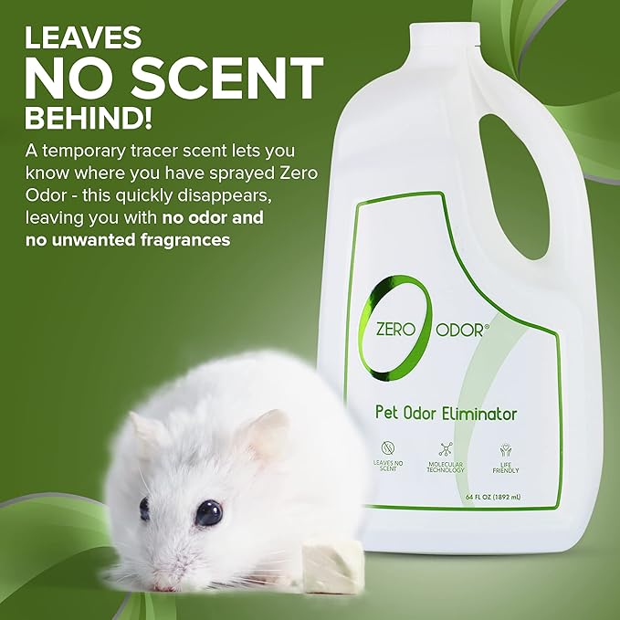 Zero Odor - Pet Odor Eliminator for strong odor, Eliminate Air & Surface Odors – Patented Molecular Technology Best For Carpet, Furniture, Beds Smell Great Again, 64oz Refill