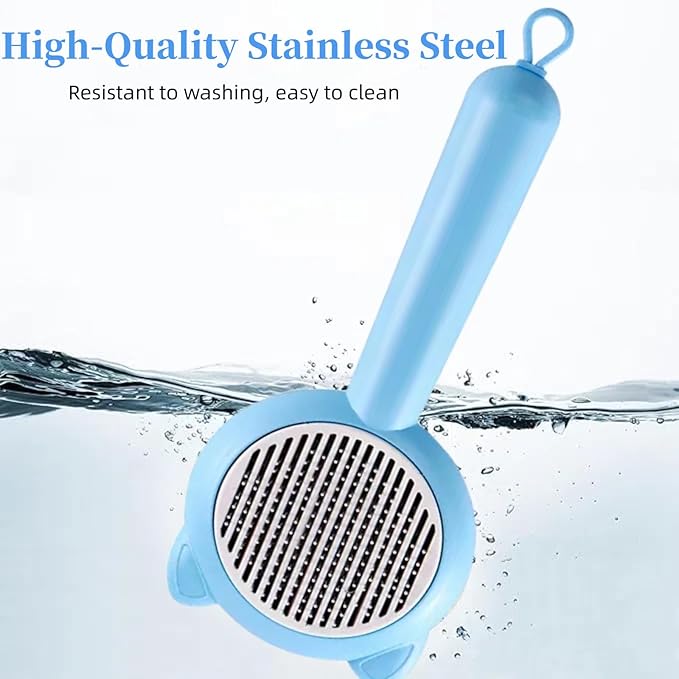 Cat Brush for Shedding,Pet Grooming Tool for Dogs,Cat Hair Brush with Self Cleaning Button for Deshedding, Easy to Removes Loose Fur