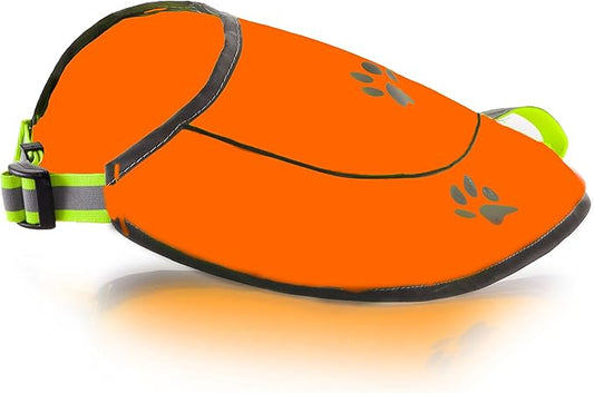 Dog Reflective Vest - Comfortable Jacket Safety Hunting, High Visibility for Dogs with Elastic Straps and Clasp Closure-Orange, Medium