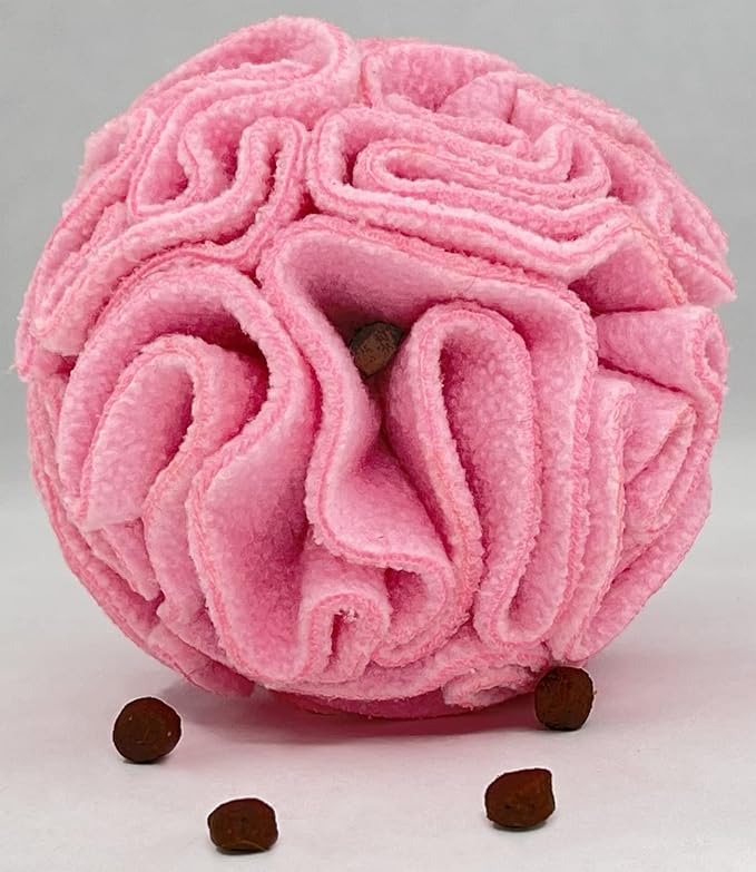 Puppy and Small Breed Snuffle Interactive Foraging Dog Puzzle Ball Toy Pink