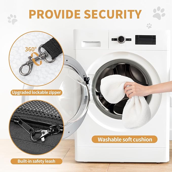 Petsfit Airline Approved Pet Carrier for Small Dogs & Cats, 19x9x12 TSA Approved Carrier, with Removable Dual-Sided Padding (2-Way Placement) - Fits Under Most Airplane Seats, Escape Proof (Black)