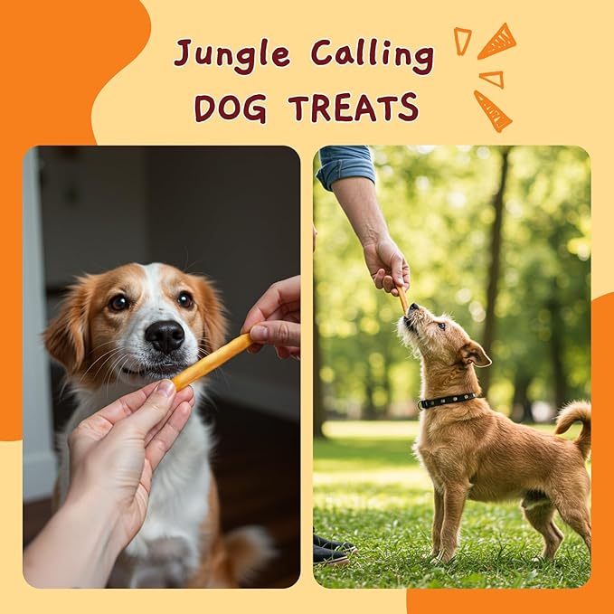 Jungle Calling Dog Treats, Chicken Beef Collagen Sticks, Chew Bones Treat for Small Medium Breed Moderate Chewers, Bully Stick, Long Lasting High Protein Easy to Digest, 5 Inch 10.6 oz