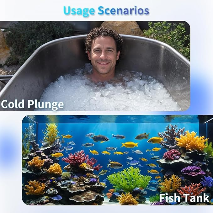 Aquarium U-V Filter Dual Spout 600GPH for Large 100-300 Gallon Fish Tank Silent Canister Internal Filter Cold Plunge Tub Koi Pond Filter, Green Clean Machine Deodorization for Saltwater Freshwater