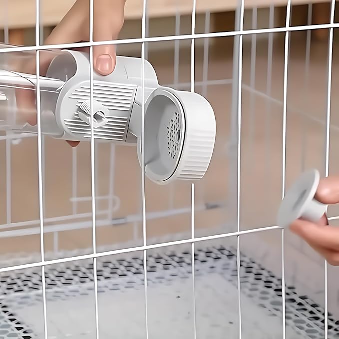 GPY Automatic Hanging Gravity Pet Feeder and Water Dispenser Set ,Automatic Dog Feeder and Dog Water Dispenser for Dogs Cats Pets Animals Large Capacity (Blue Water Feeder&Food Feeder) (Grey)