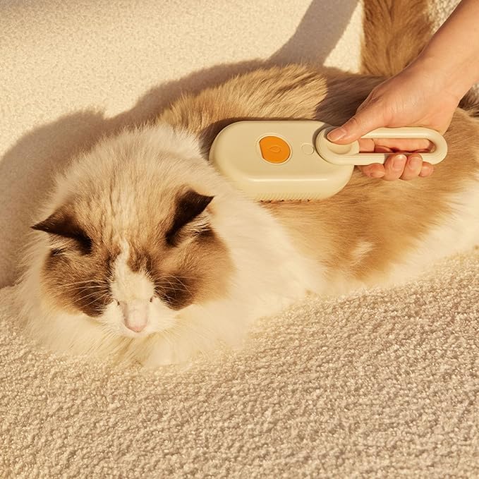 Pet Grooming Brushm,Cat Brush,3 In1 Spray Cat BrushSelf-Cleaning Wet Dog Comb with USB Rechargeable & Water Tank,Suitable for Dogs,Cats to Reduces Flying Hair (Brown)