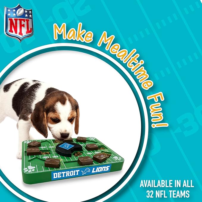 Pets First NFL Detroit Lions Puzzle Toy, Puzzle Treat Dog Toy, Interactive Dog Treat Toy, Dog Puzzle