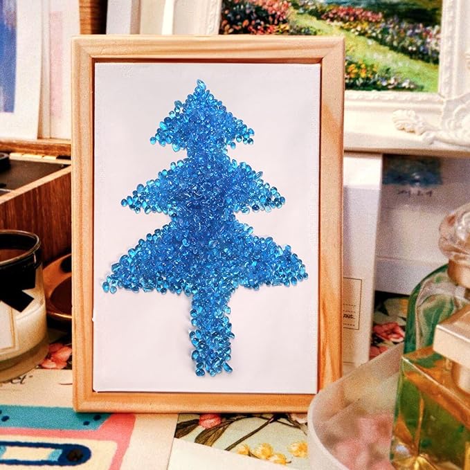 Lawei 5LB Fish Tank Gravel, Polished Small Aquarium Substrate Gravel Sand, Blue Sea Glass Beads for Vases, Irregular Decorative Pebbles Stones for Aquarium, Garden, Vase Fillers, Succulent Plants