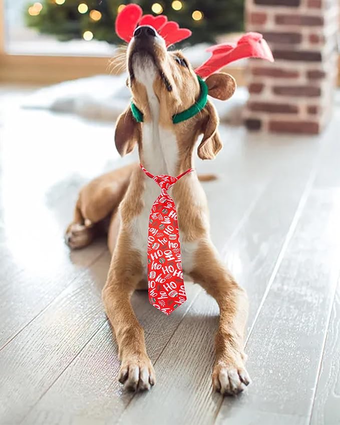 PET SHOW 10 Pack Holiday Dog Ties Neckties for Large Medium Dogs Adjustable Grooming Accessories Neck Ties Bowties Girl Boy Pets Festival Costumes Puppy Wedding Party Gift Favor