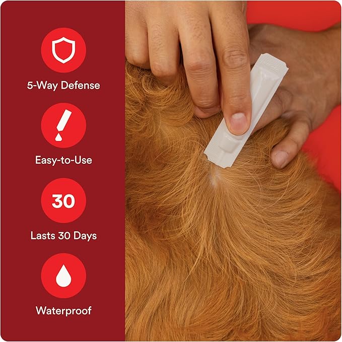 Ultra Flea and Tick Prevention for Dogs - Dog and Puppy Treatment and Control - Mosquito Repellent - Medium, Fast Acting Waterproof Topical Drops, 2 Month Supply